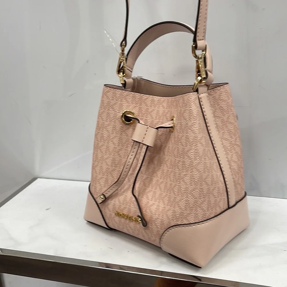 MICHAEL KORS 35F2GM9M1B MERCER SMALL BUCKET DRAWSTRING CROSSBODY Dk Powder Blush